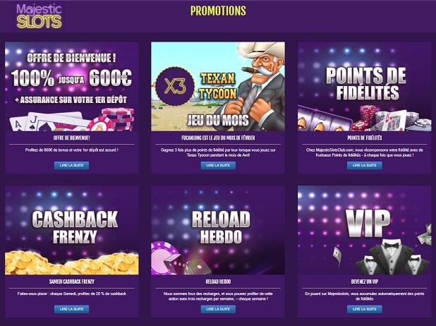 majestic slots promociones