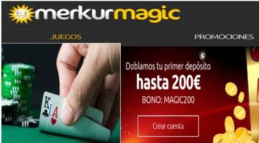 Merkurmagic tiene 200 euros promocionales por primer ingreso